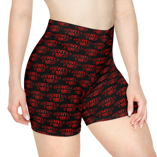 Gently Fried Women's Biker Shorts (Red)